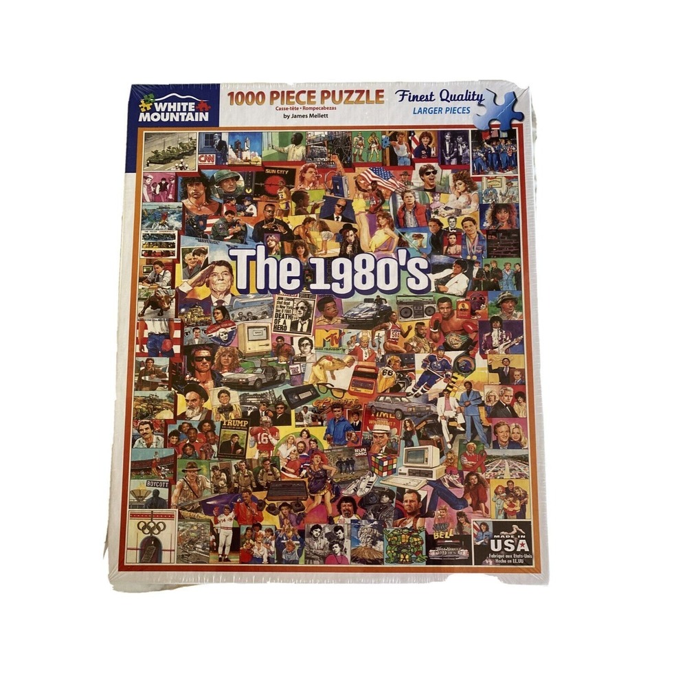 White Mountain Puzzle Multicolor The 1980s 1000 Piece James Mellett Collage 868